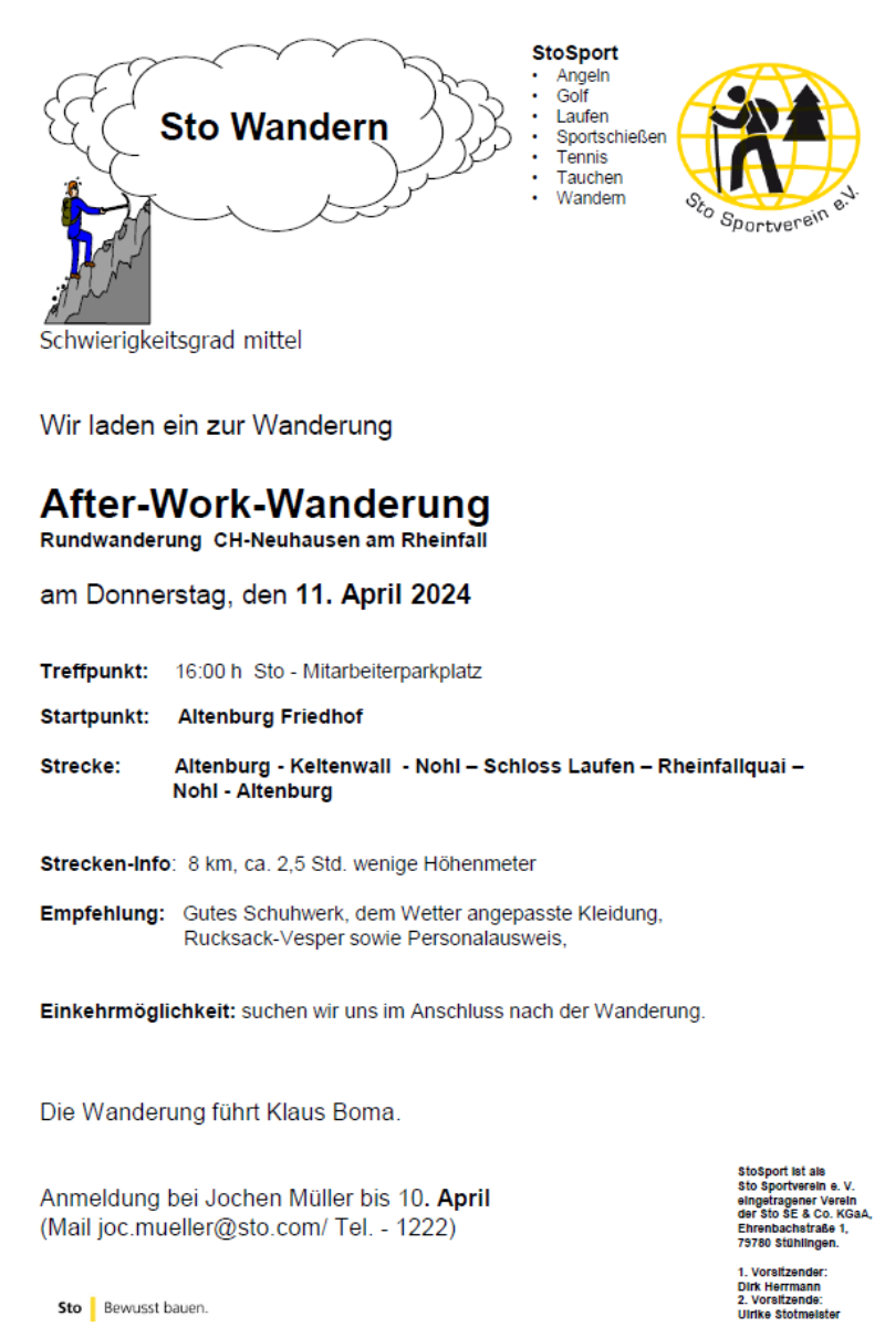 After-Work-Wanderung Neuhausen am Rheinfall