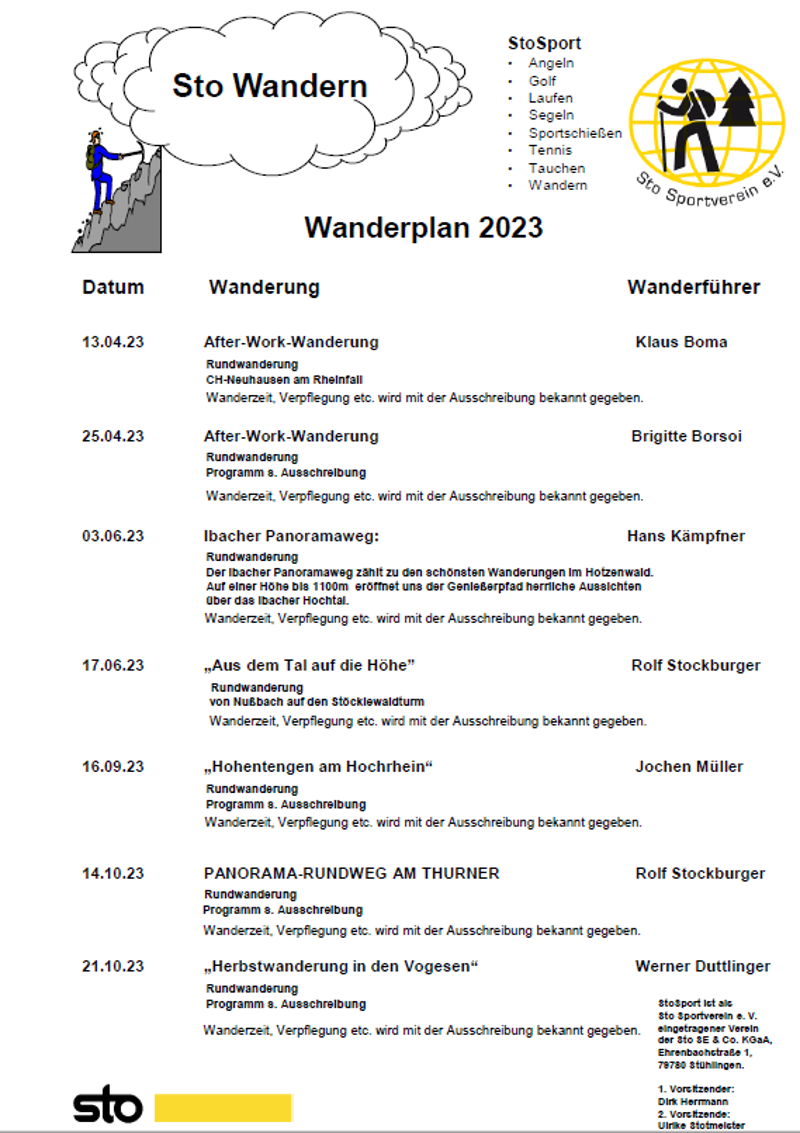 Wanderplan 2023